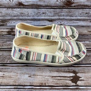 Roxy Minnow Multi Striped Slip-on Sz 6